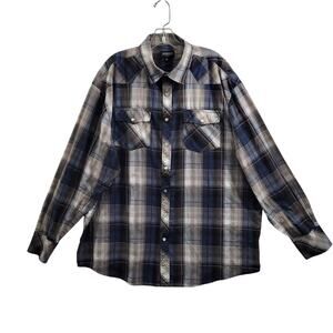 Gioberti Brown Plaid Men's Western Pearl Snap Shirt Size 2XL 21324-0663